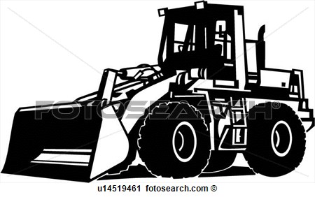 Front Loader View Large Clip Art Graphic