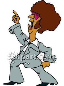 Hip Dude Wearing A Leisure Suit Dancing Royalty Free Clipart Picture