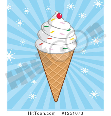 Ice Cream Clipart  1251073  Waffle Ice Cream Cone With Sprinkles And    