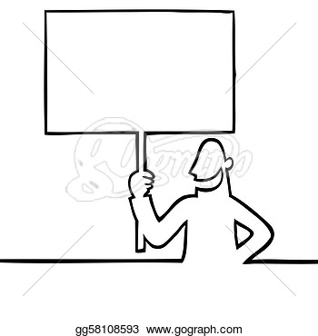 Illustration Of A Man Holding A Protest Sign  Eps Clipart Gg58108593