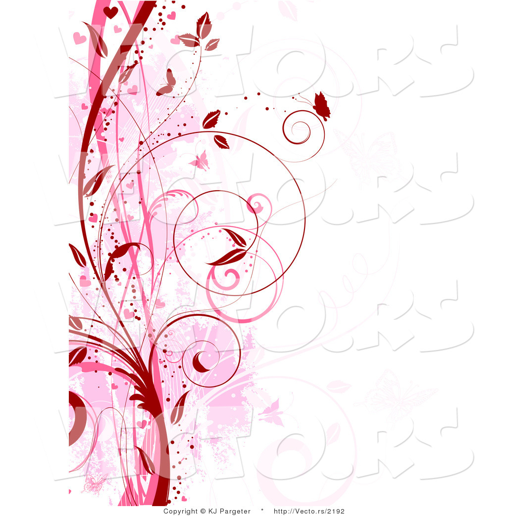 Larger Preview  Vector Of Red And Pink Floral Grunge Vines With