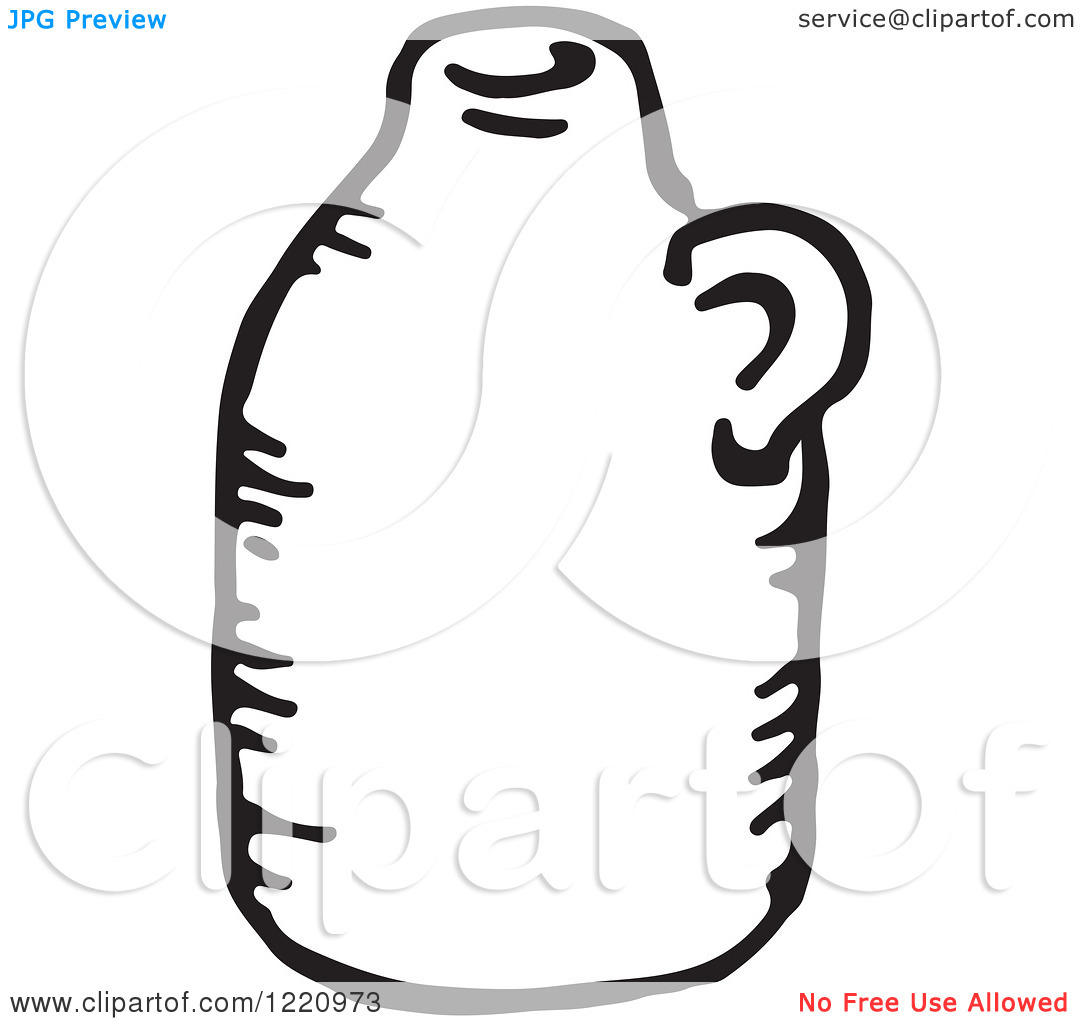 Milk Jug Clipart Clipart Of A Black And White Jug Royalty Free Vector