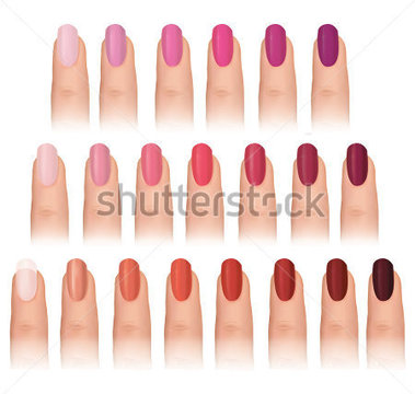 Nail Polish In Different Fashion Colors Nail Care Set Manicured Finger