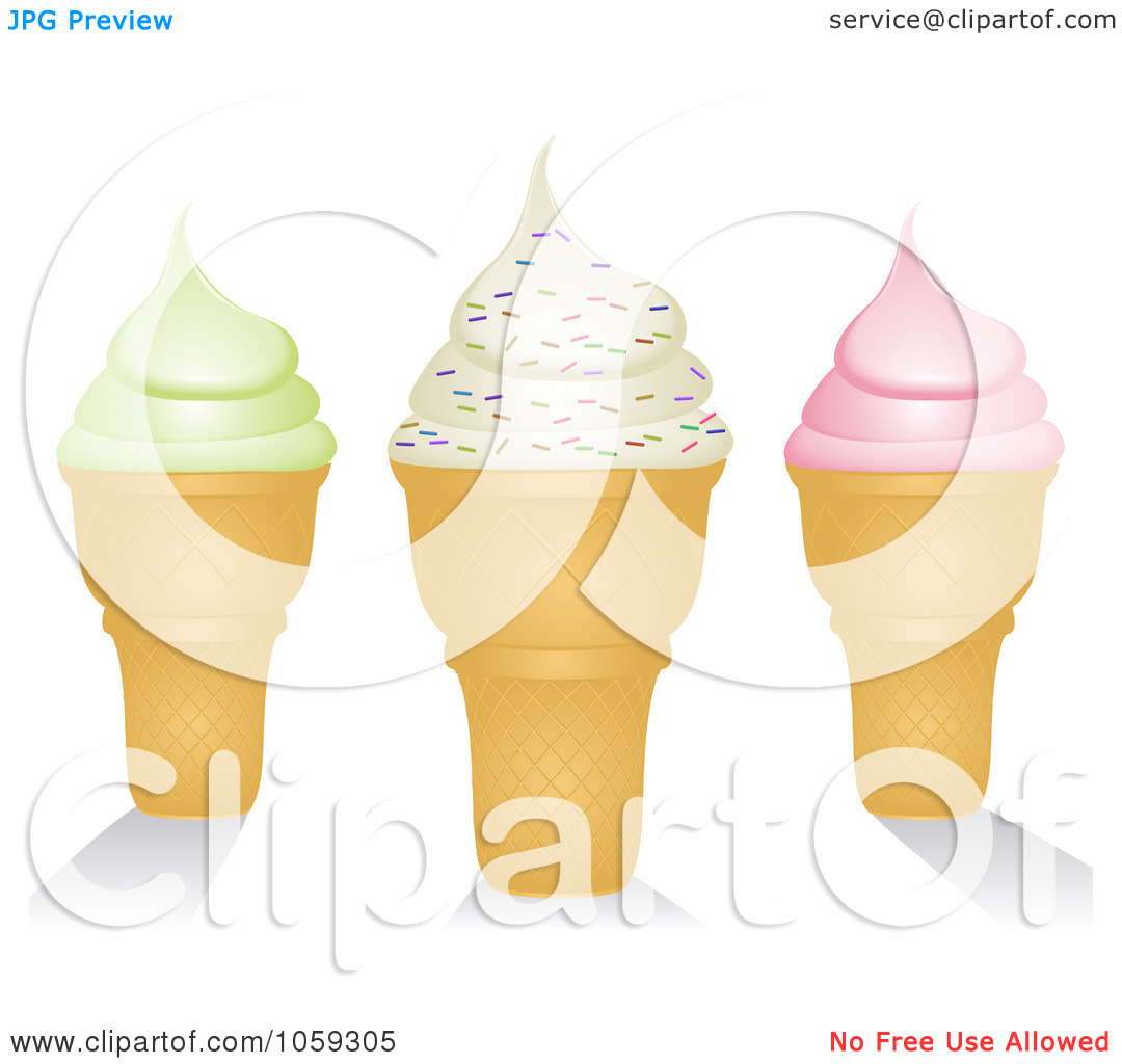     Of Three Ice Cream Cones One With Sprinkles By Elaine Barker  1059305