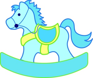 Rocking Horse Clipart Image  Baby Blue Rocking Horse For A Little Boy