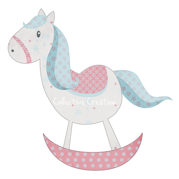 Rocking Horse Digital Clipart   Clip Art For Commercial And Personal