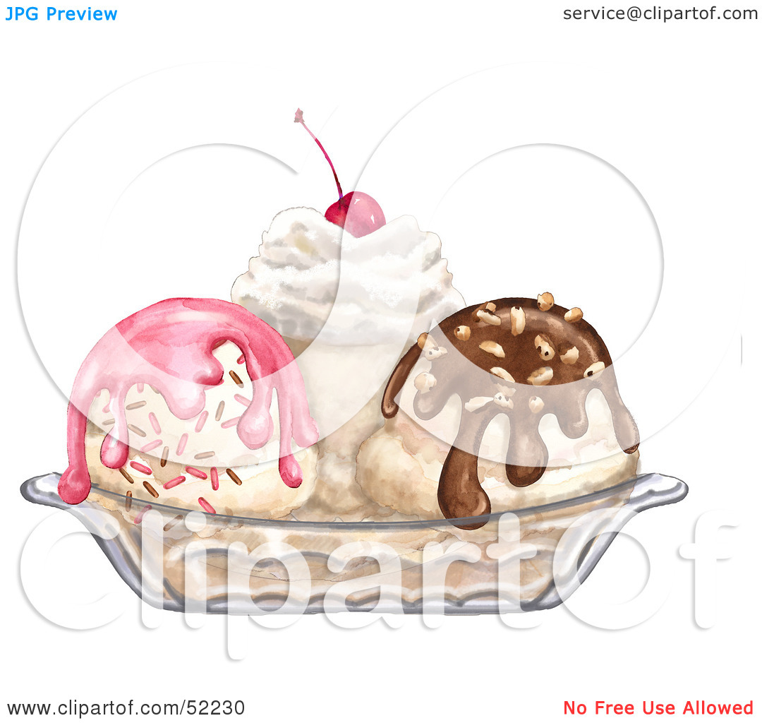 Royalty Free  Rf  Clipart Illustration Of A Triple Scoop Ice Cream