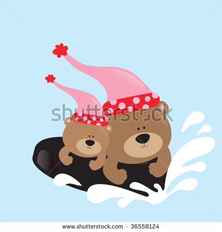 Snow Tubing Christmas Bears Stock Vector 36558124   Shutterstock