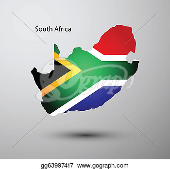 South Africa Flag On Map