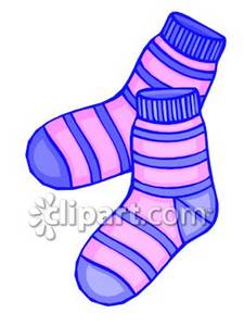 Striped Pink Socks   Royalty Free Clipart Picture