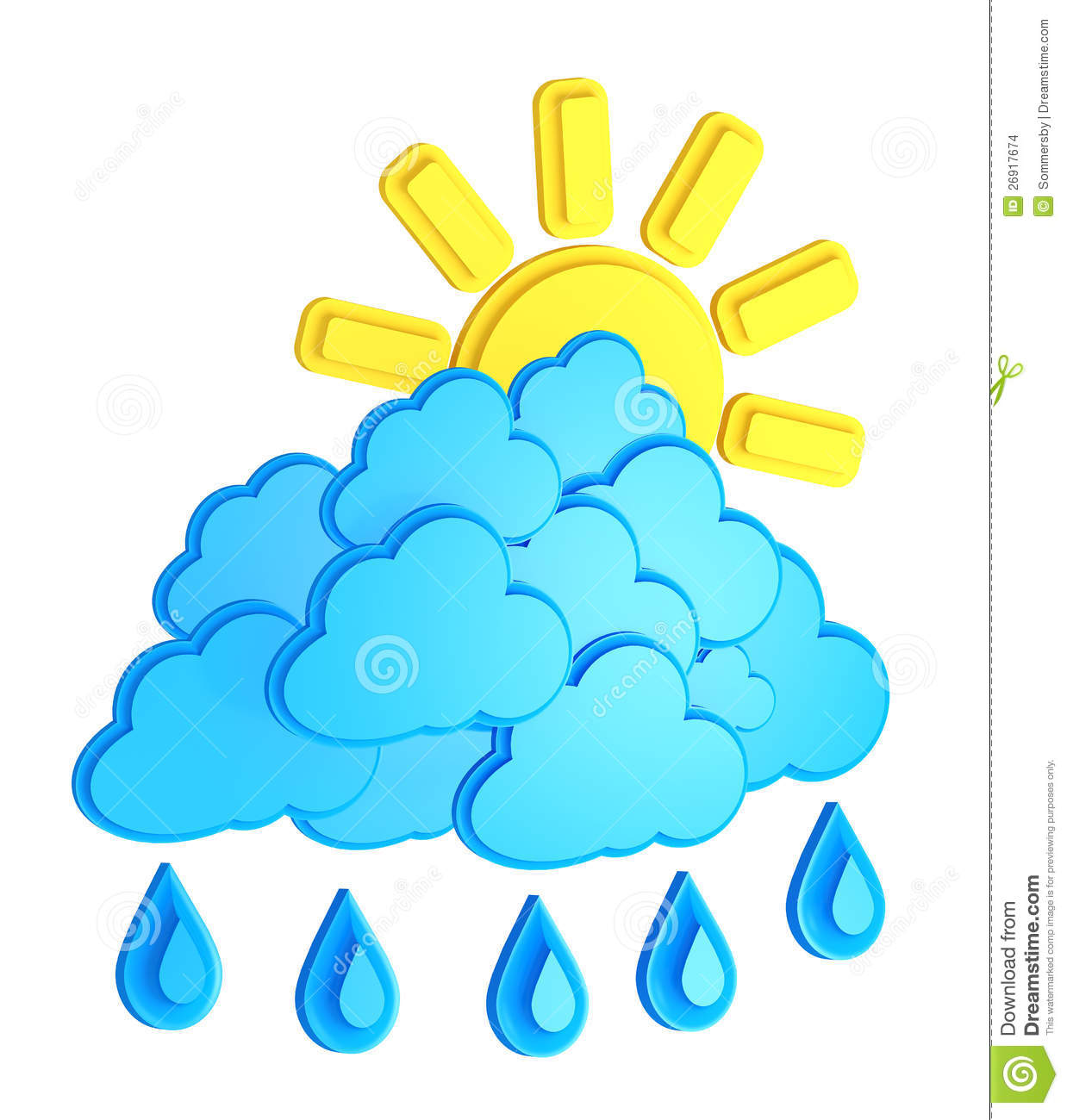 Sun Clouds And Rain   Weather Forecast Stock Images   Image  26917674
