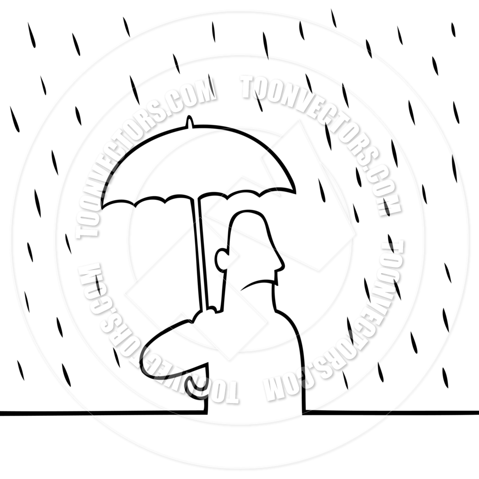 Umbrella Rain Clipart Man With Umbrella In Rain
