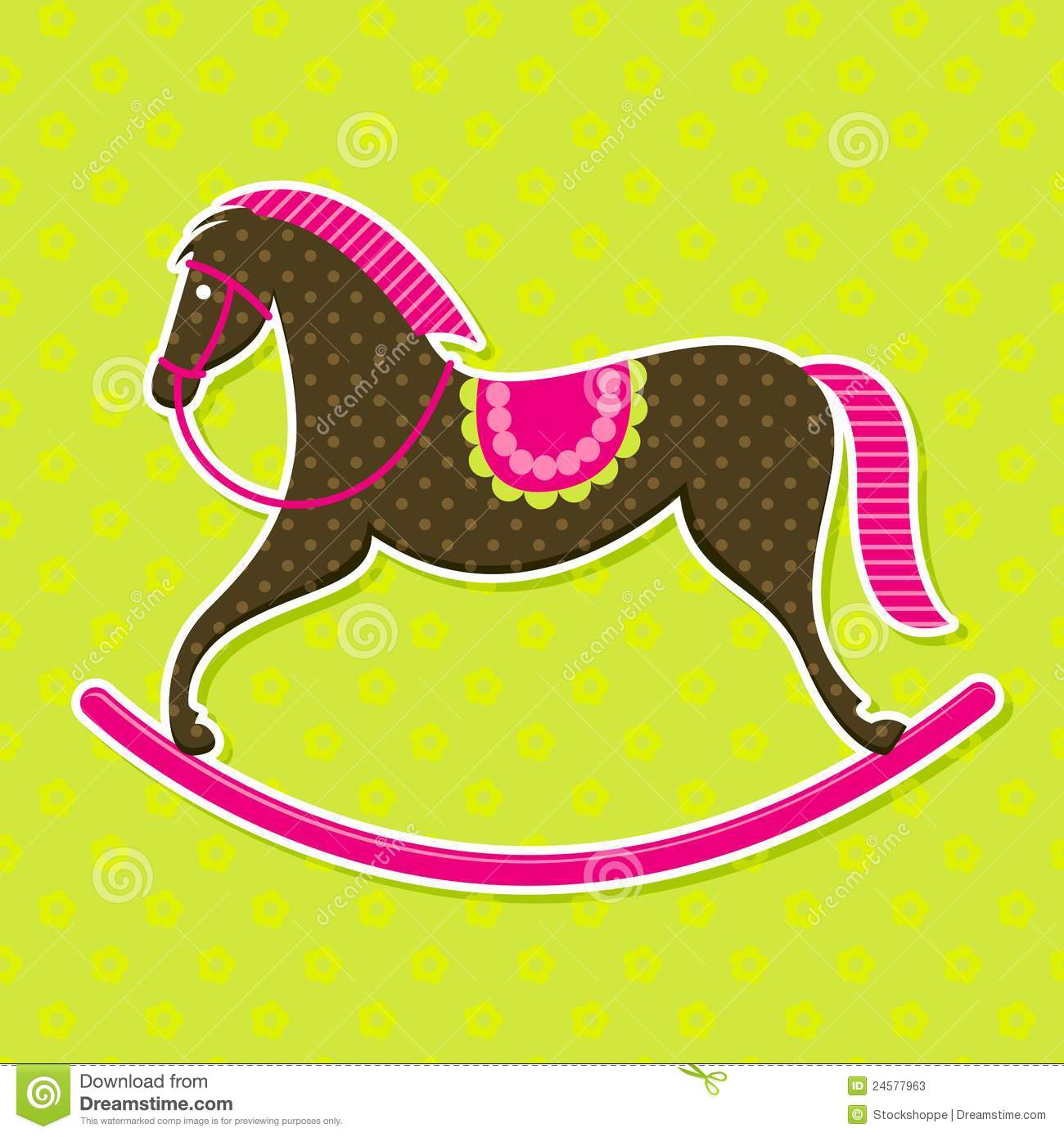Vector Rocking Horse Baby Card Stock Photos   Image  24577963