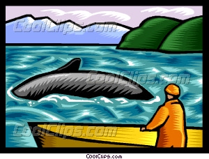 Whale Watching Vector Clip Art