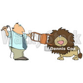Whip While Training The Cat Clipart Illustration   Dennis Cox  13252