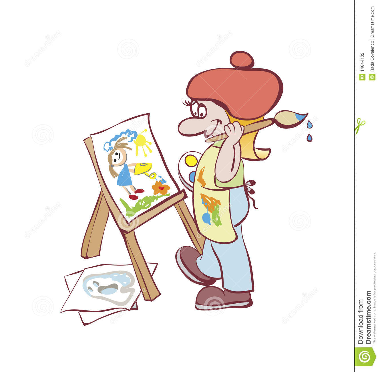 Artist Painting At The Easel Stock Photography   Image  14644102