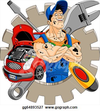      Car Screwdriver And Wrench On The Background   Clip Art Gg64893527