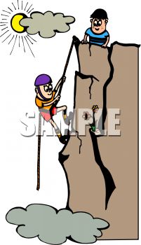 Cartoon Businesswoman Climbing By Ron Leishman   Toon Vectors Eps