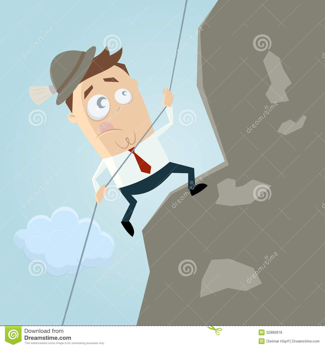 Cartoon Man Climbing A Mountain Royalty Free Stock Photos   Image