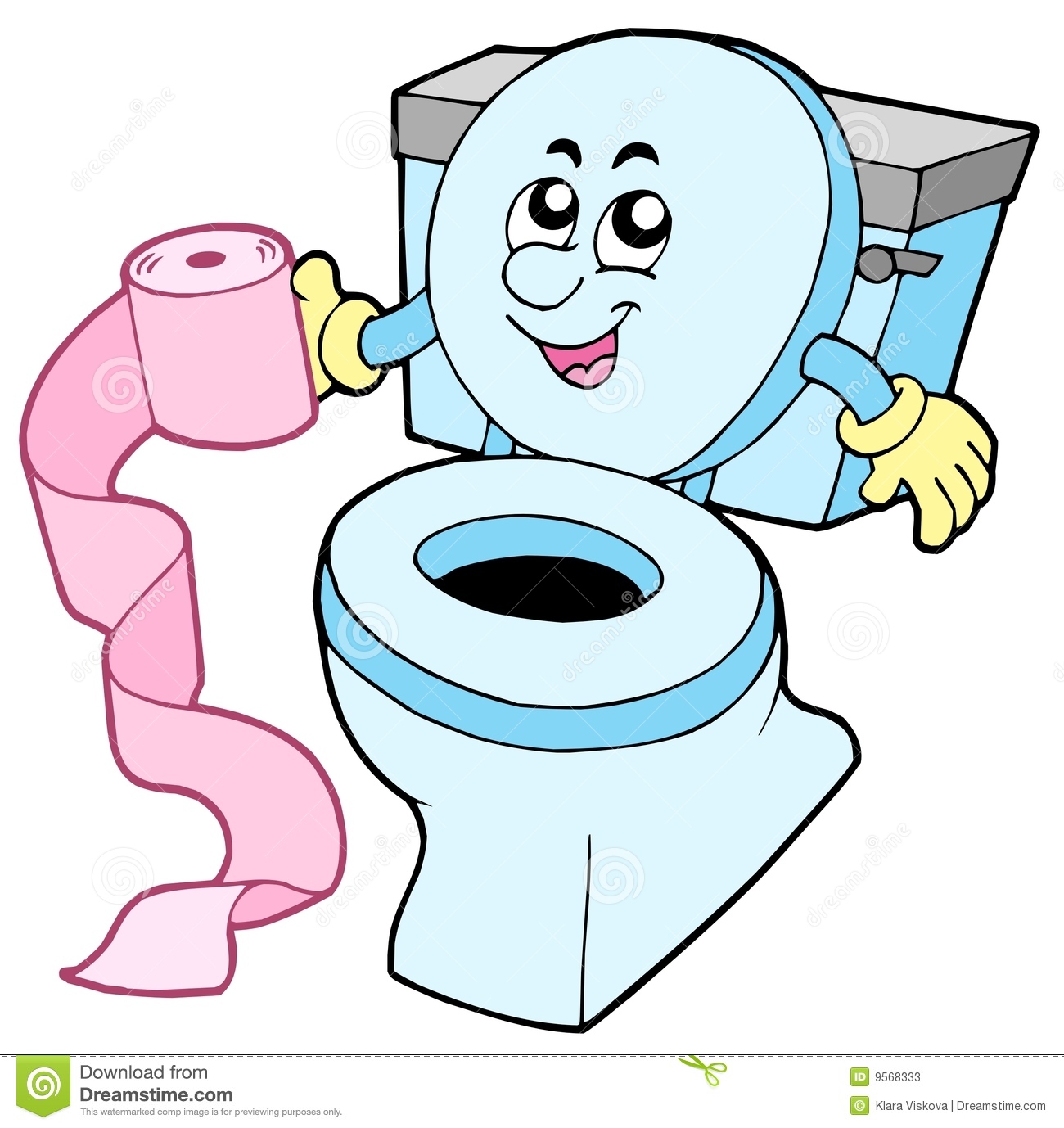 Cartoon Toilet On White Background   Vector Illustration