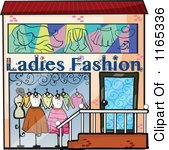 Clipart Of A Fashion Boutique   Royalty Free Vector Clipart