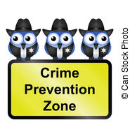 Eua Crime Preven  O Zona Sinal Cliparte Vetor