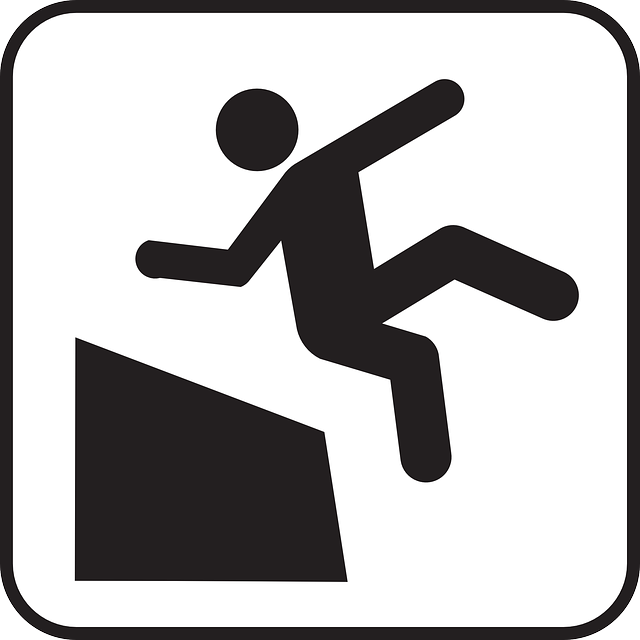 Falling Dropping Drop Man Slope Cliff Symbol