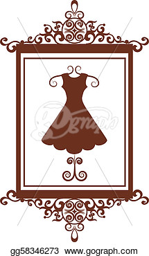 Fashion Boutique Sign With Dress  Vector Illustration  Eps Clipart