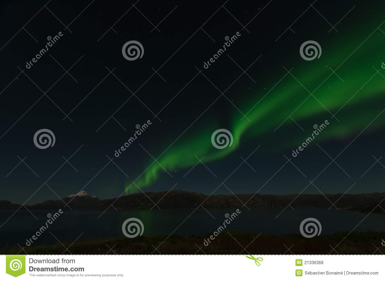 Green Northern Light In Greenland Royalty Free Stock Photos   Image