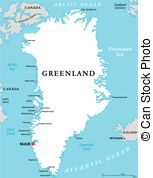 Greenland Political Map With Capital Nuuk And Important