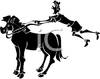 Jockey Falling Off The Back Of A Horse   Royalty Free Clipart Picture