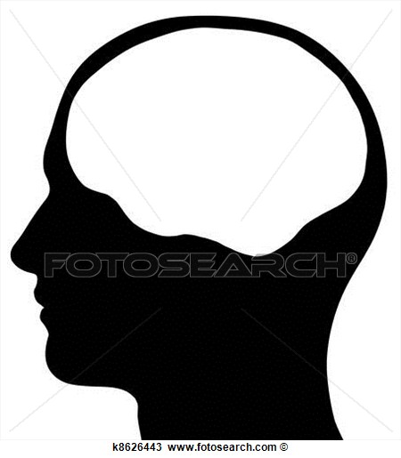 Male Head Silhouette With Brain Area  Fotosearch   Search Clipart
