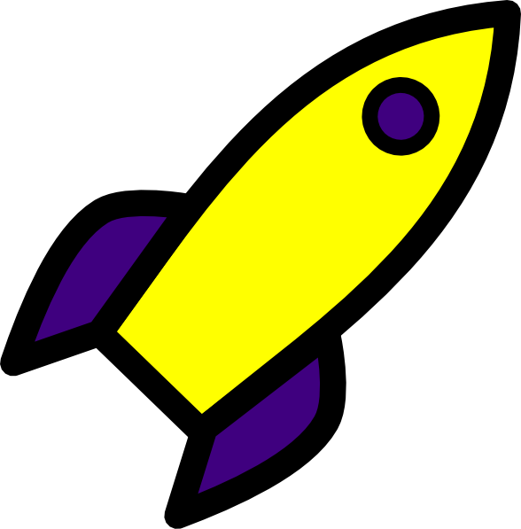 Purple And Yellow Rocket Clip Art At Clker Com   Vector Clip Art