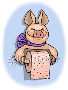 Smiling Pig Novelty Toilet Paper Holder   Royalty Free Clipart Picture