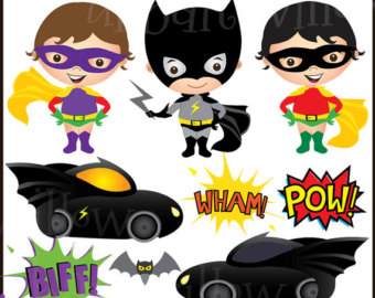 Super Heroes And Bat Cars   Digita L Clip Art Pack In High Resolution    