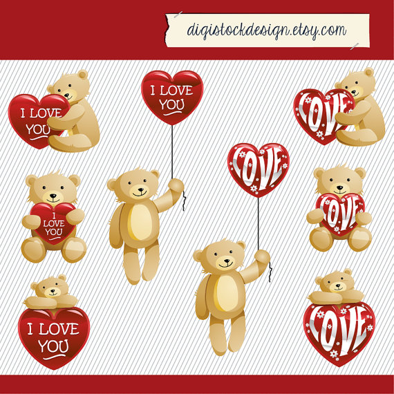 Valentine S Day Clipart  Valentine S Teddy Bear Clipart  Teddy Bear