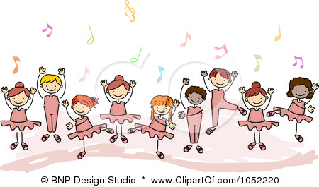 Vector Clip Art Illustration Of A Doodled Border Of Ballet Kids Jpg