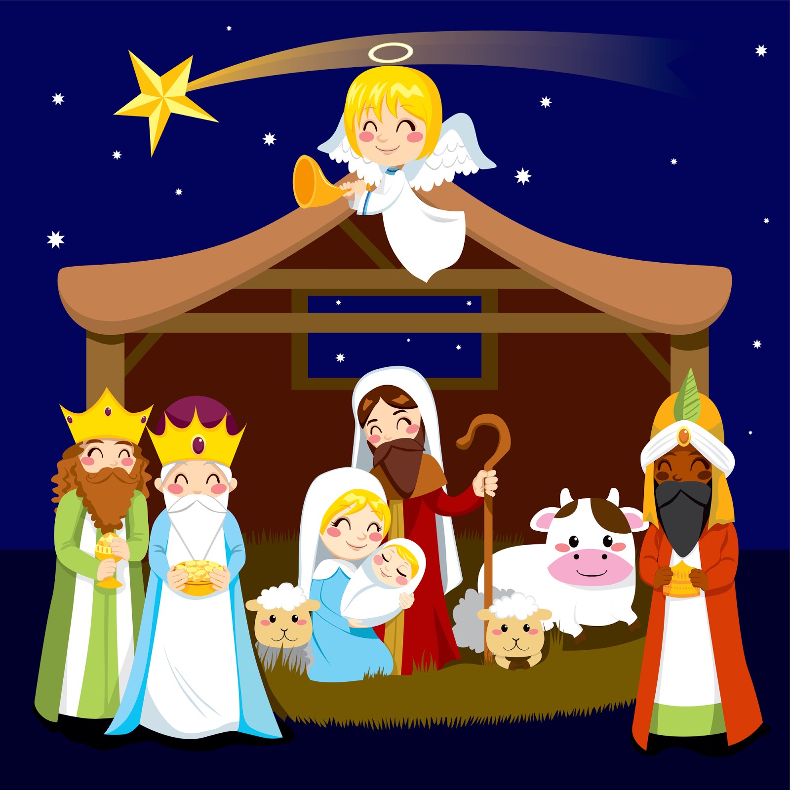 Angels And Shepherd S Clipart
