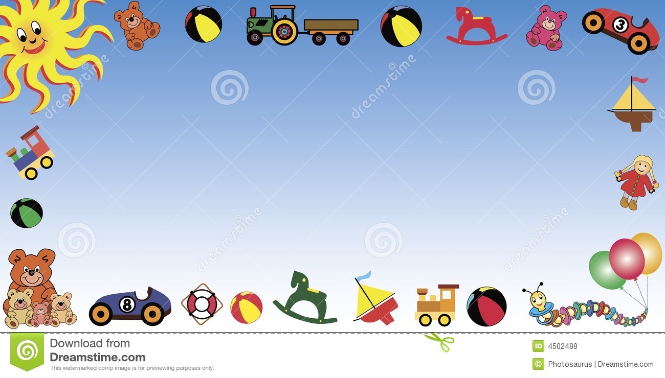 Background With Toys Border In Horizontal Format  Available As