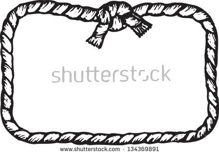 Black And White Vector Illustration Of Rope Frame   Stock Vector