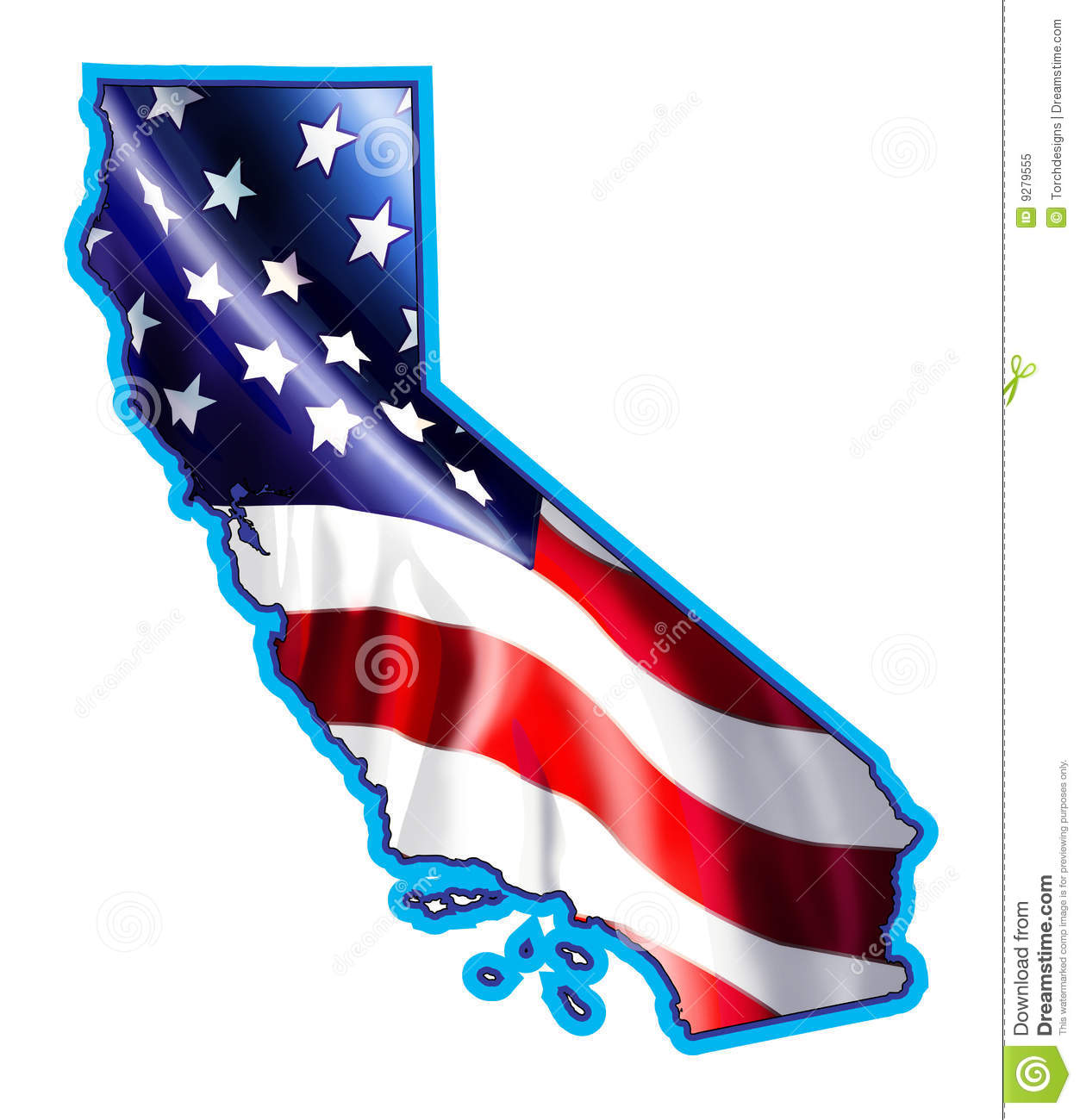 California Map With Flag Illustration Royalty Free Stock Photo   Image