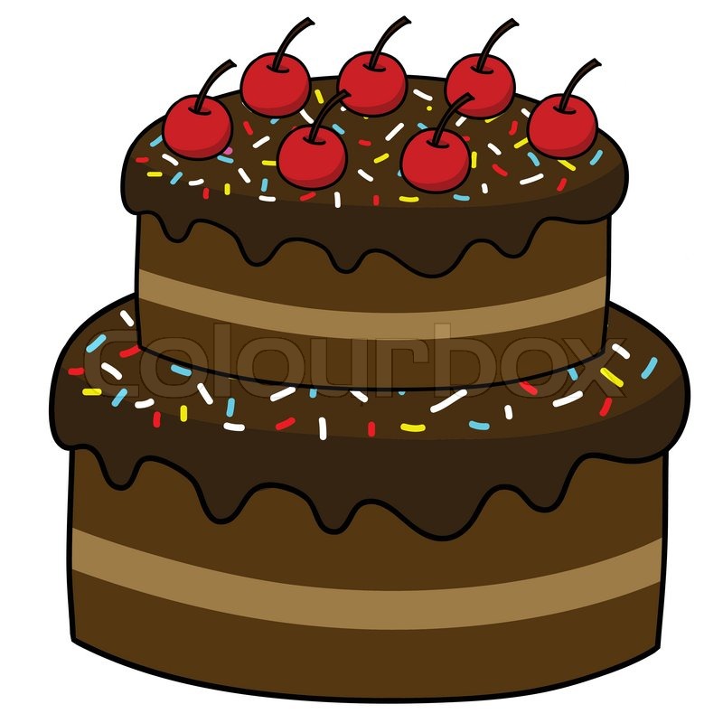 Cartoon Kuchen Handzeichnung   Stock Vektor   Colourbox
