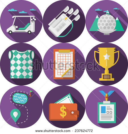 Circle Flat Vector Icons For Golf  Vector Collection Of Circle Purple