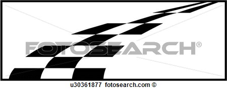 Clip Art Of  Auto Auto Racing Graphic Checker Checkered Flag Flag