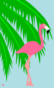 Clip Art   Themes   Tropical Clip Art   Palm Tree And Flamingo Clip