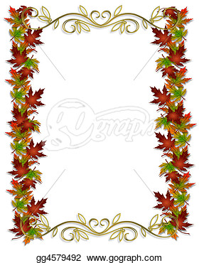 Clipart   Autumn Fall Leaves Border Frame   Stock Illustration