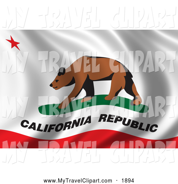 Clipart Of A Rippling California State Flag By Stockillustrations