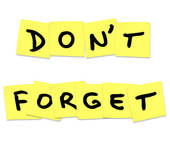 Don T Forget Reminder Words On Yellow Sticky Notes   Clipart Graphic