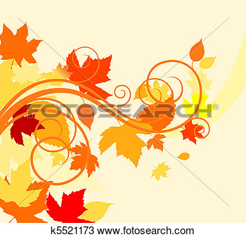 Drawing   Autumn Leaves Background  Fotosearch   Search Clipart
