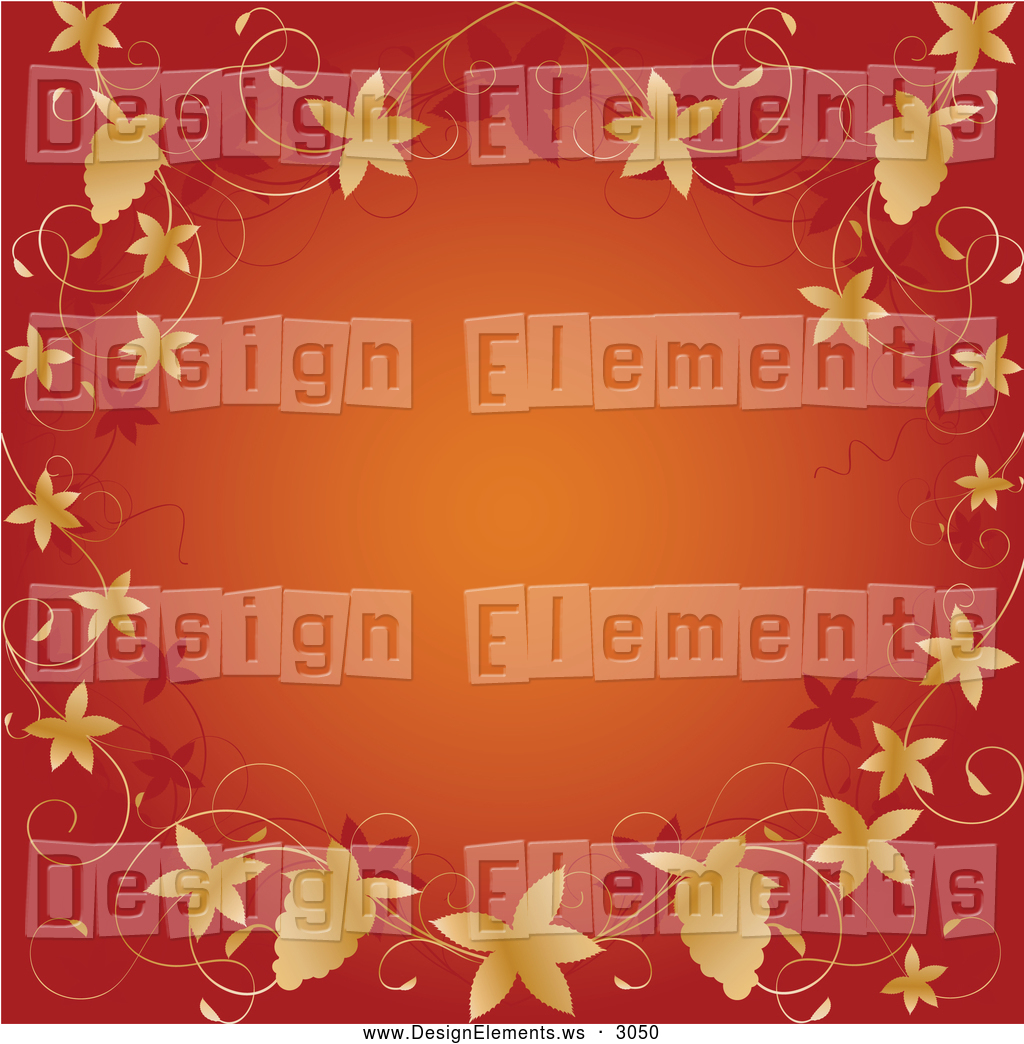 Element Clipart Of A Pretty Orange Background Bordered By Autumn
